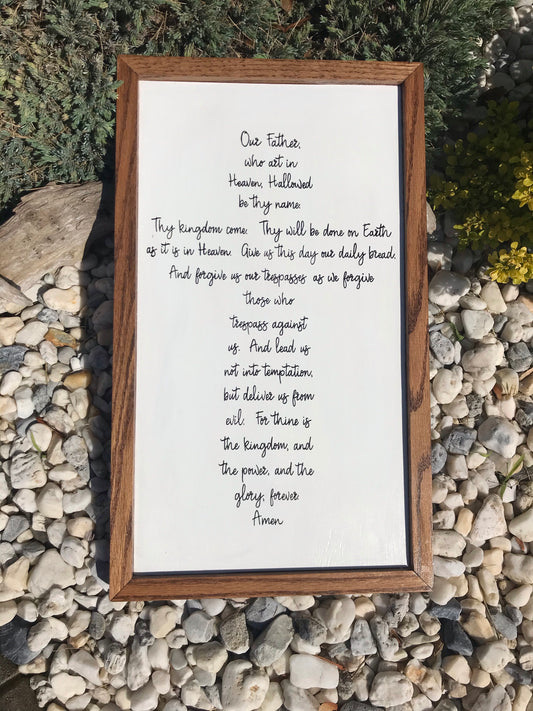 Home Decor.  Wood Sign.  Lords Prayer Sign.