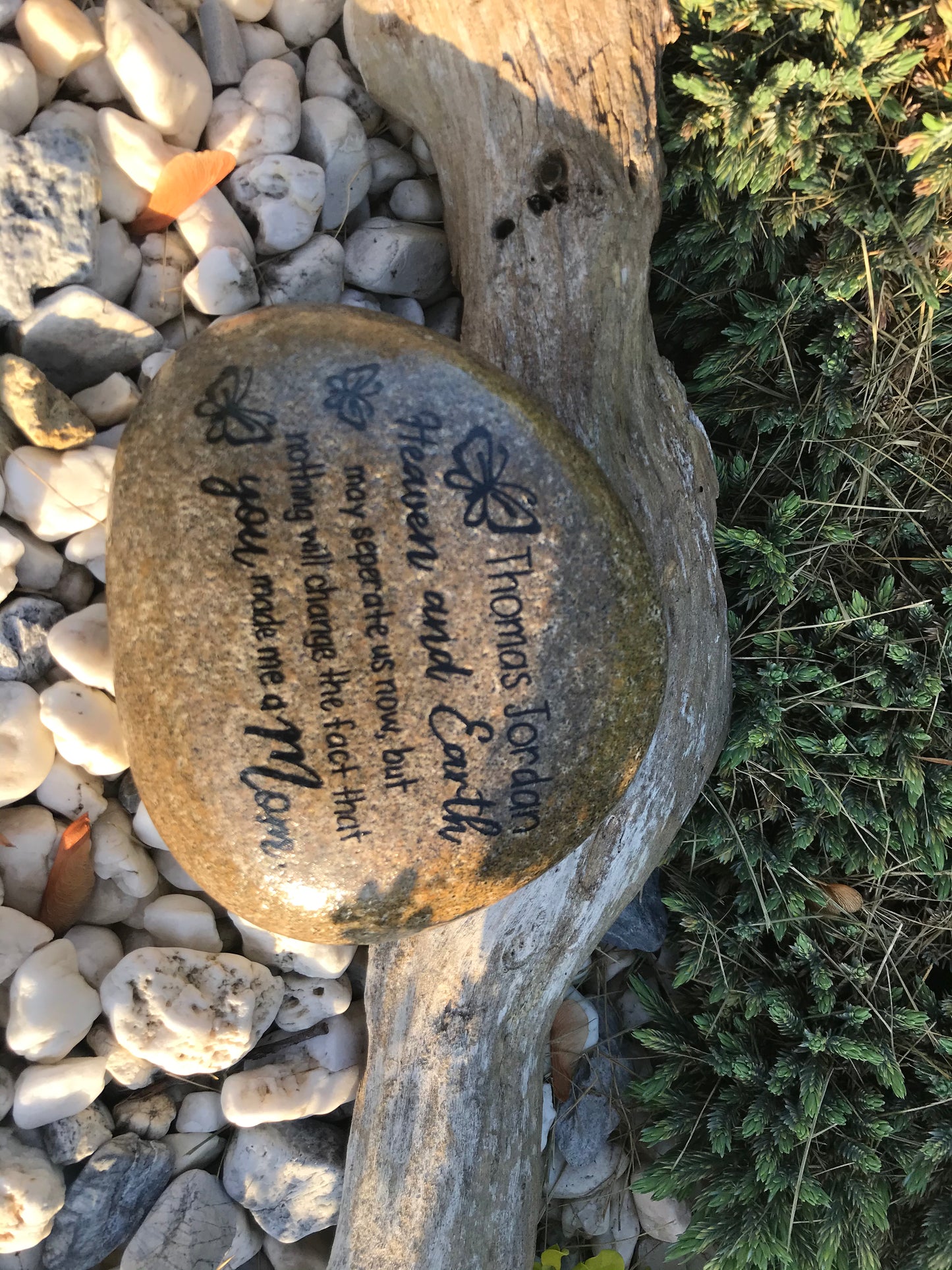 Personalized Medium Memorial Garden Stone - Child Loss Heaven and Earth