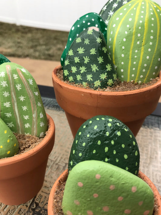 Home Decor - Stone Cactus Pots
