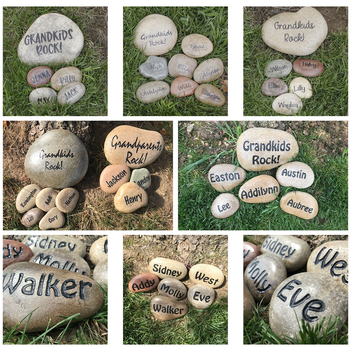 Family Name Garden Stones – Silver Birch & Stone