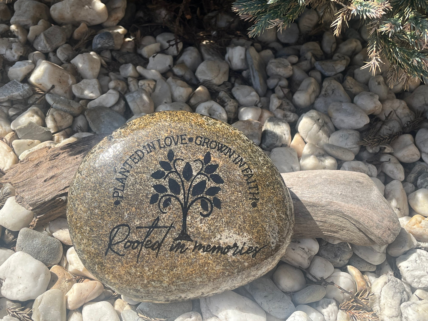 Medium Decorative Garden Stone - Rooted in Memories