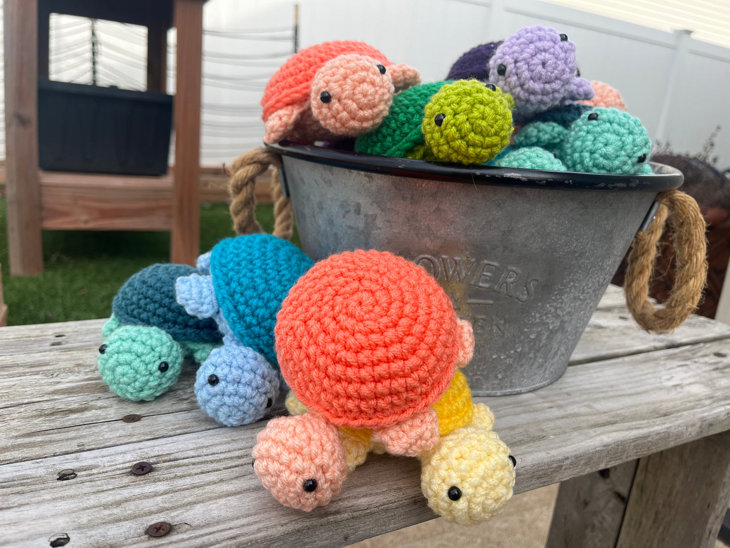Crochet Two Toned Turtle