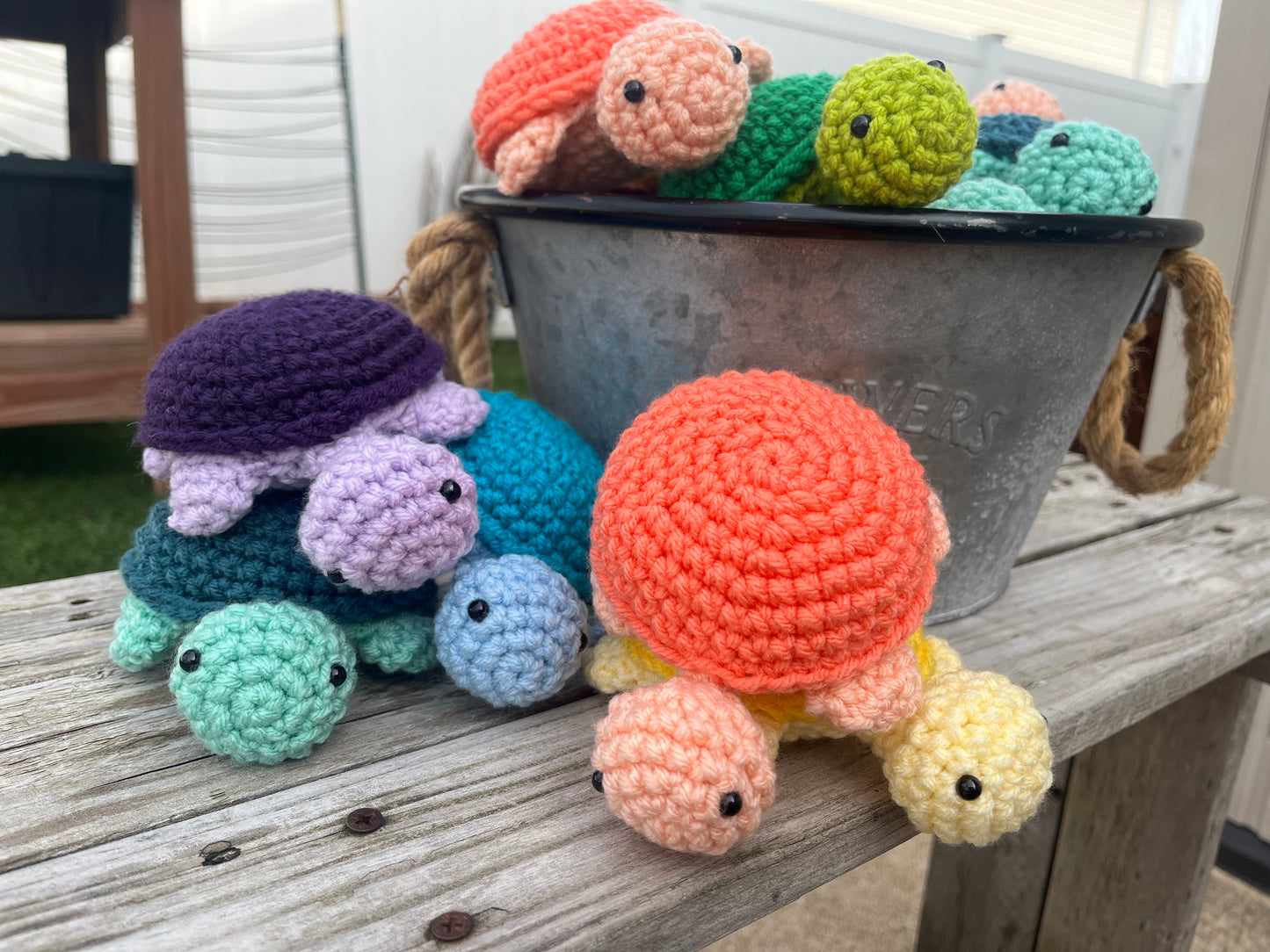 Crochet Two Toned Turtle