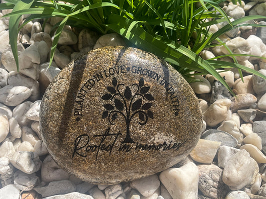 Medium Decorative Garden Stone - Rooted in Memories