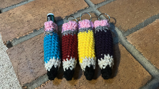 Crochet Pencil Lip Balm Keychain