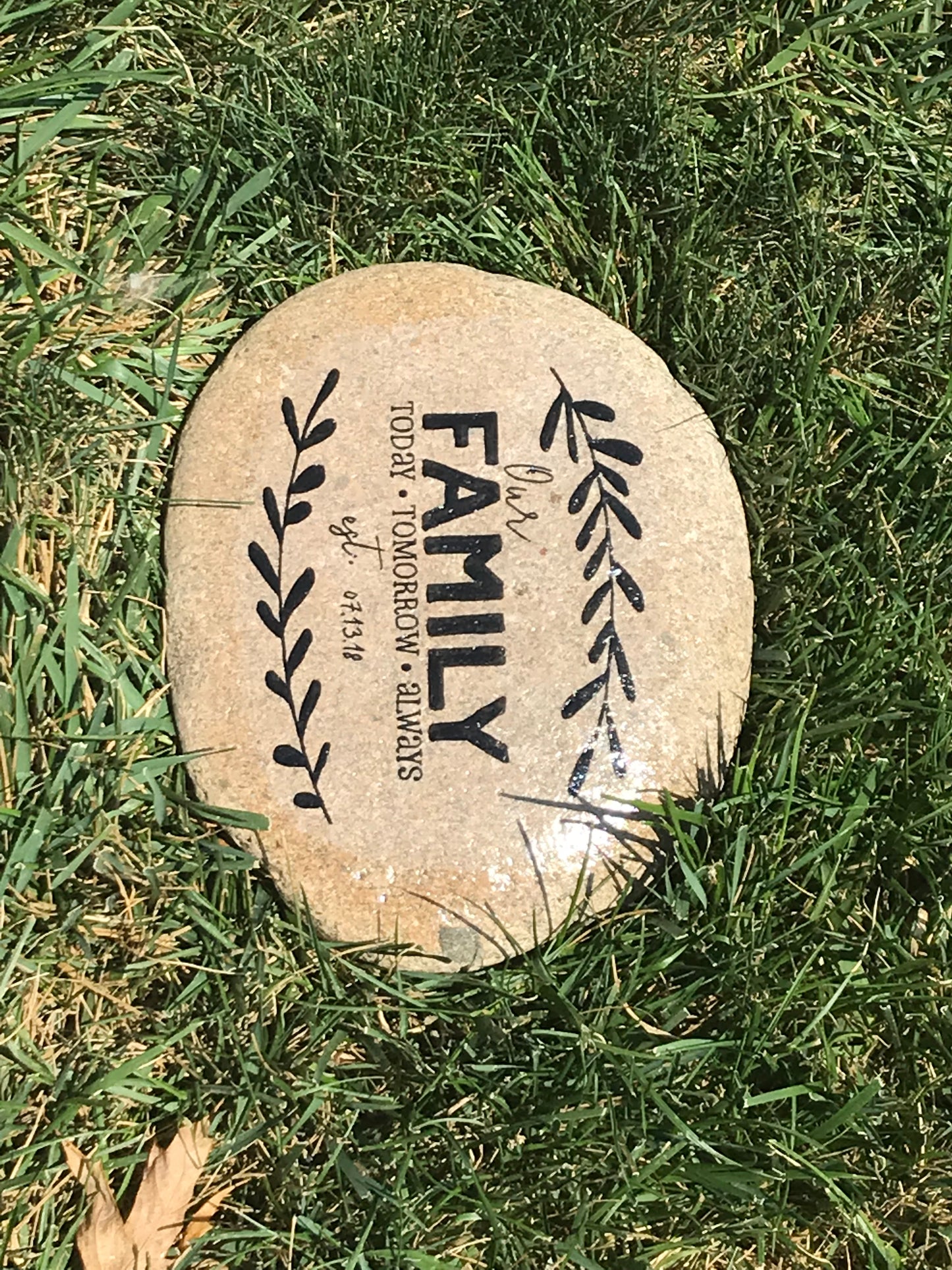 Large Decorative Garden Stone - Our Family