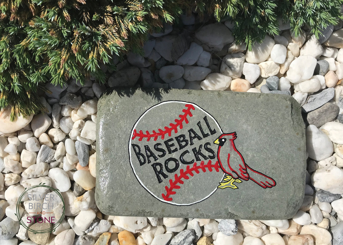 Paver Stone - Baseball Rocks with Cardinal