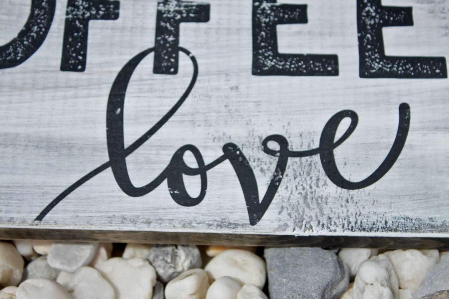 Home Decor. Distressed Finish. Coffee Love Wood Sign.  Gift for Coffee Lover.  Rustic Coffee Bar Decor.