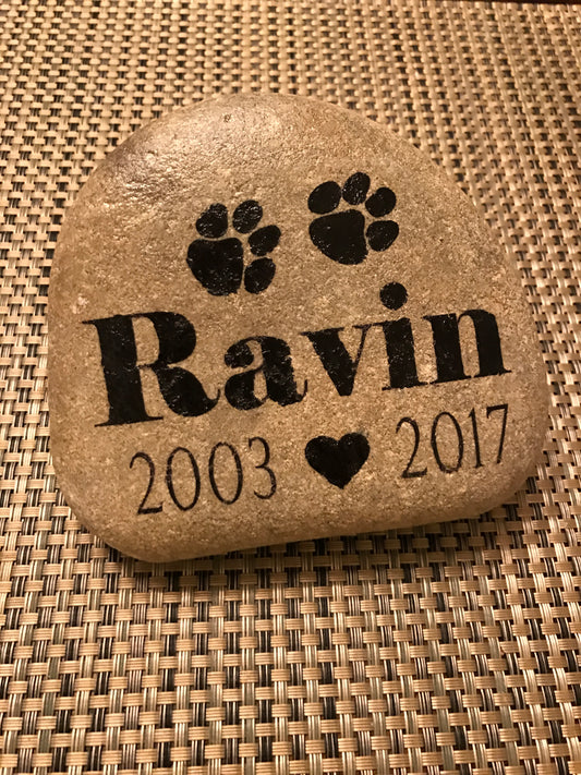 Personalized Large Pet Memorial Stone - Simple Print & Name