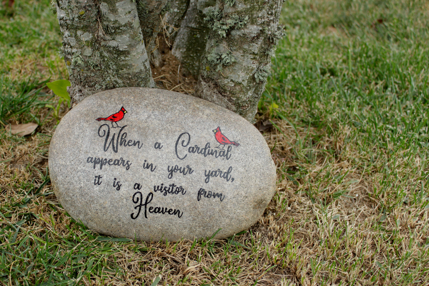 Large Memorial Garden Stone - Cardinal Visitor from Heaven