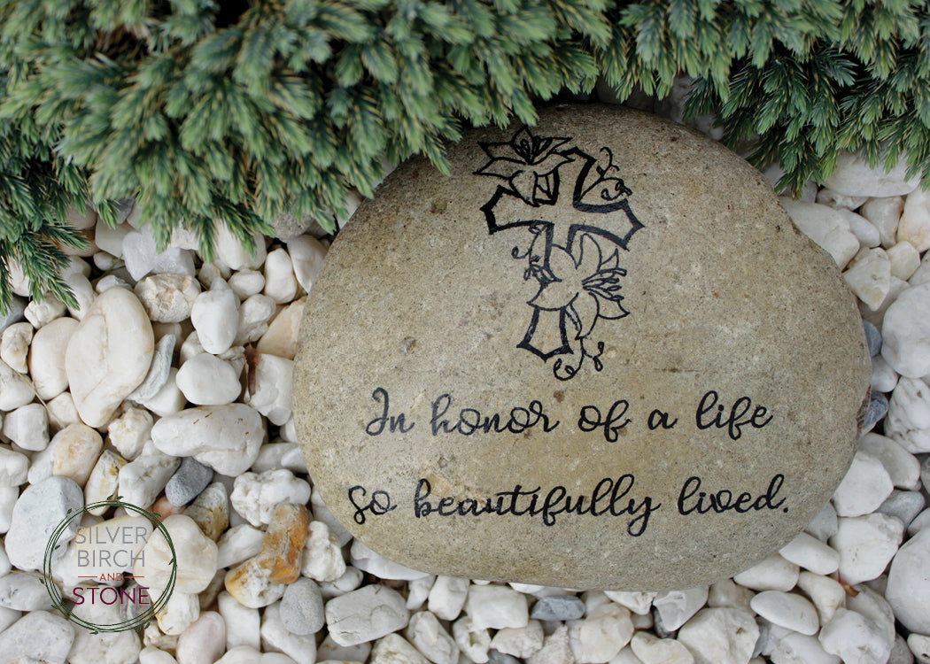 Personalized Large Memorial Stone - Beautifully Lived