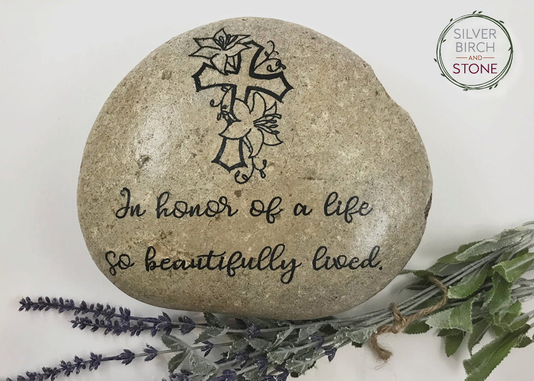Large Memorial Garden Stone - Life Beautifully Lived