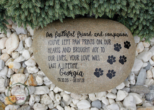 Personalized Large Pet Stone - Faithful Companion
