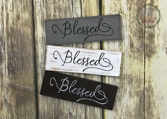 Distressed Wood Blessed Themed Magnet