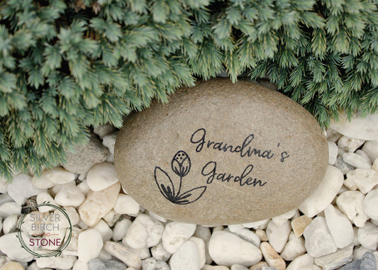 Medium Decorative Garden Stone - Grandma's Garden