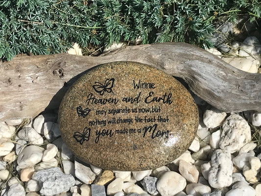Personalized Medium Memorial Garden Stone - Child Loss Heaven and Earth