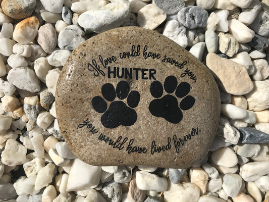 Personalized Medium Pet Memorial Garden Stone - Love Saved You