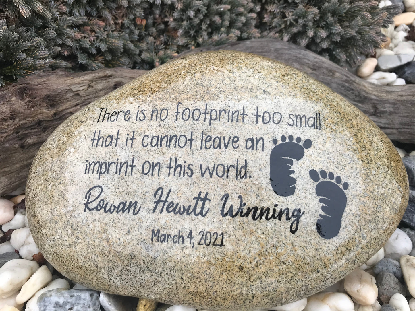 Personalized Large Memorial Stone - Infant Loss Footprints