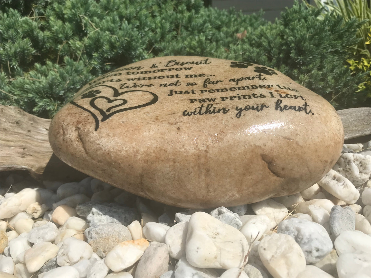 Personalized Large Pet Memorial Garden Stone - Not Far Apart