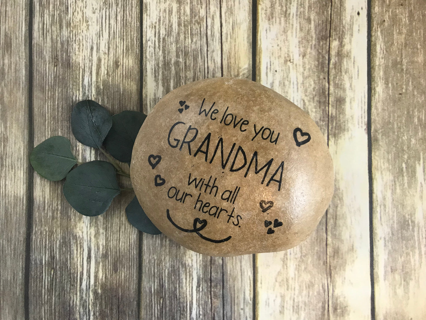 Large Decorative Garden Stone - Grandma Hearts