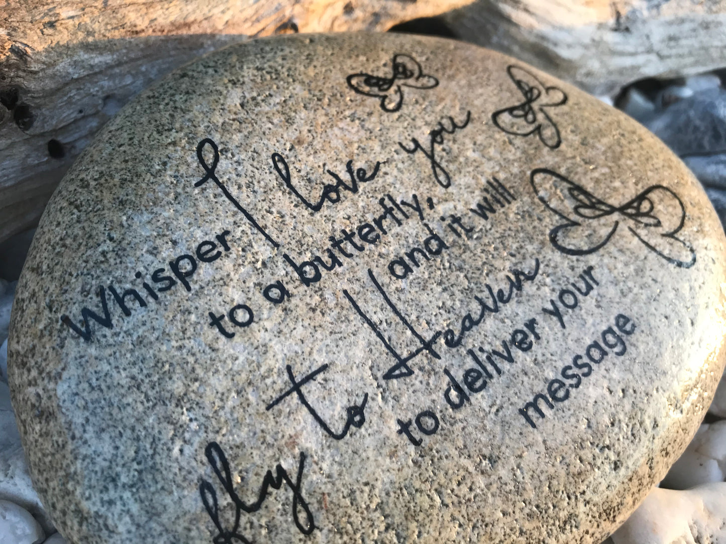 Large Memorial Garden Stone - Butterfly Messages
