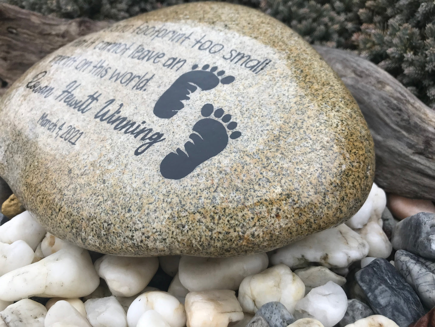 Personalized Large Memorial Stone - Infant Loss Footprints
