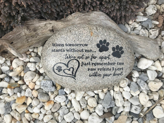 Large Pet Memorial Stone - Tomorrow Without Me