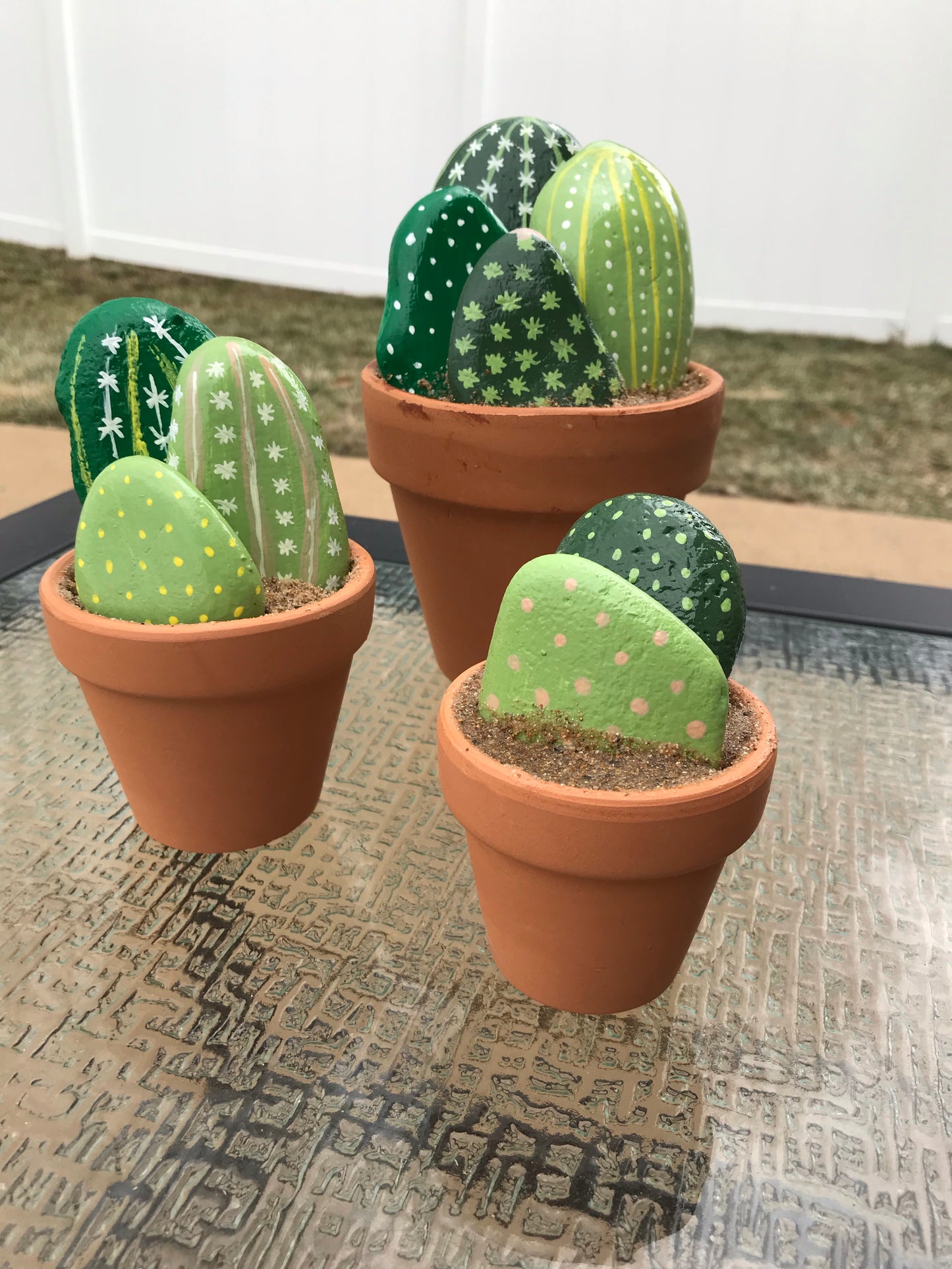 Home Decor - Stone Cactus Pots